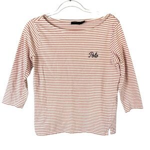 Polo by Ralph Lauren Women's nautical Striped red top M